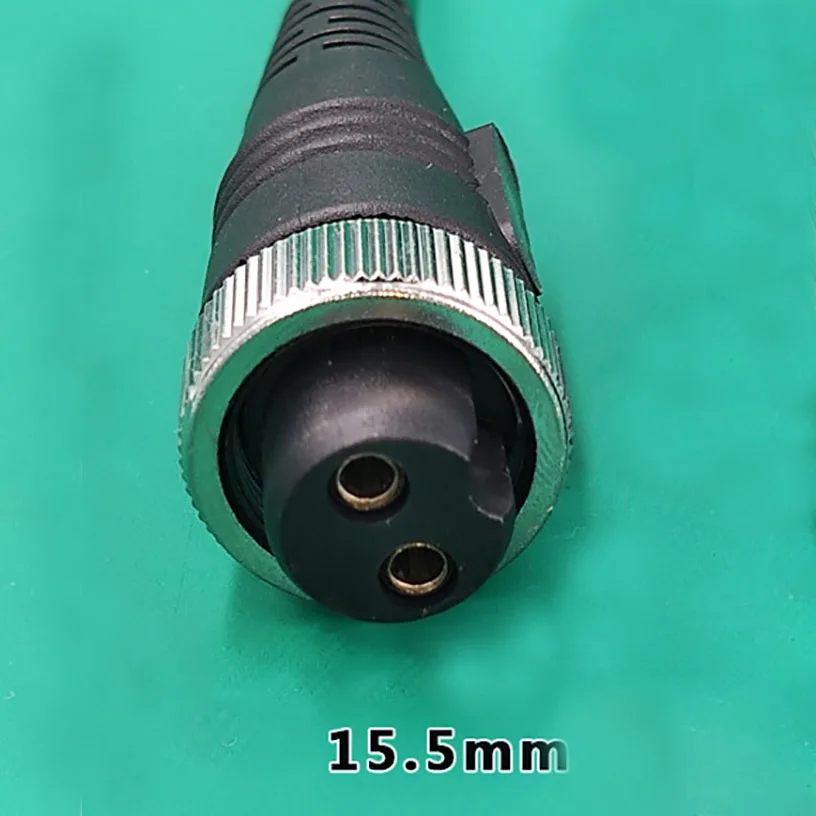 2 Holes Sea Fishing Electric Reel Battery Charging Cable Connector Diameter is about 15.6mm  2*1.5 Square