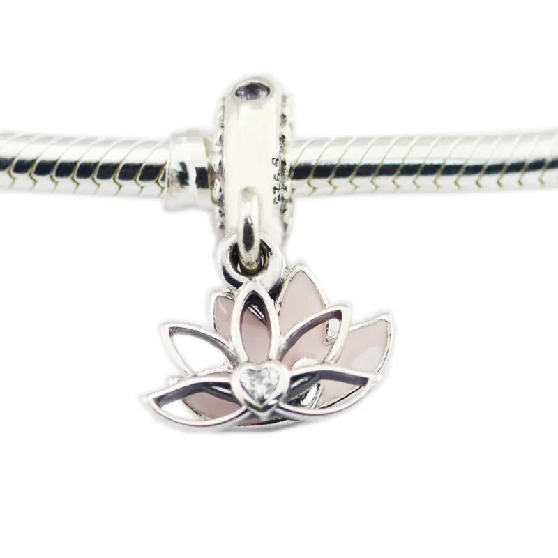 

Serene Lotus Flower Dangle 925 Sterling Silver Charms For Bracelets Women DIY Jewelry Flower Pendants Charms for Jewelry Making