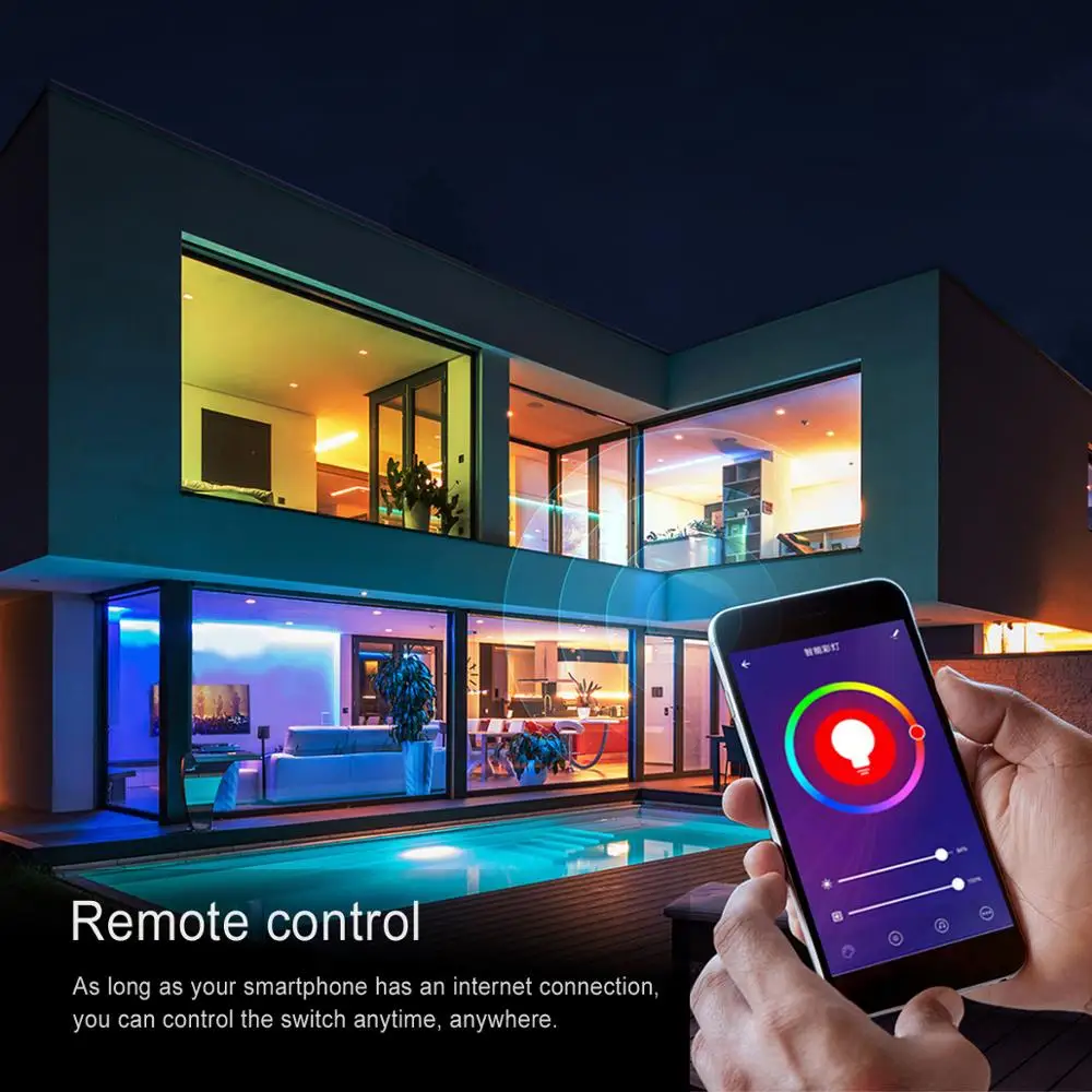 Imagem -06 - Fita Led com Controle Remoto Lâmpada Rgb Interruptor Dimmer Wi-fi Alexa Echo Google Home Tuya Smart Life App 5v 12v