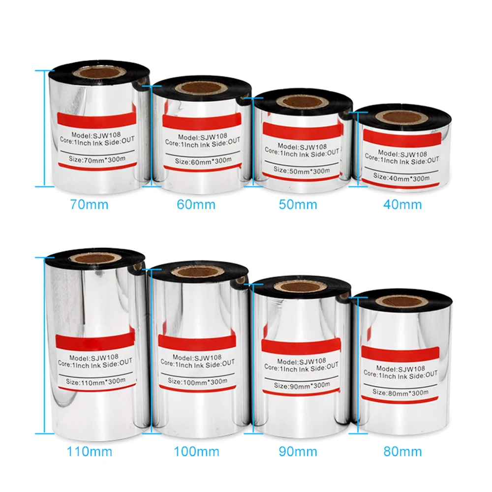 YINPINHUI A6612 70mm*300m Wax Ribbon for Thermal Printer