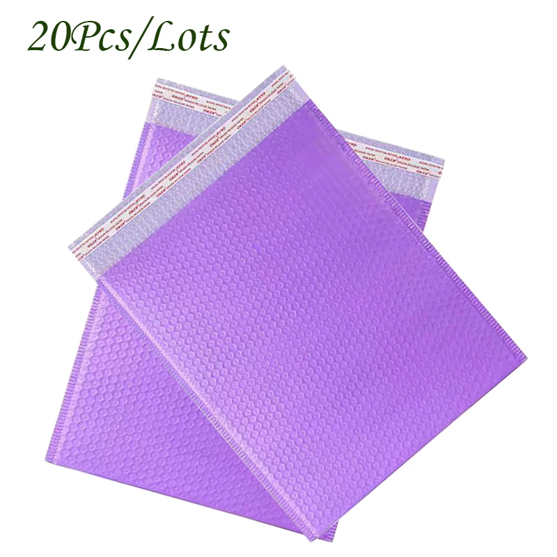 20Pcs/Lots Purple Color Envelope Bubble Bag Thicken Self Seal Mailer Express Clothing Bag Shockproof Padded Shipping Courier Bag