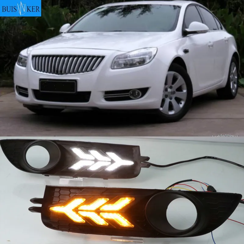 

2Pcs DRL daytime running light For Opel Buick Regal 2009 2010 2011 2012 2013 Fog Lamp Day Light daylight fog lamp cover