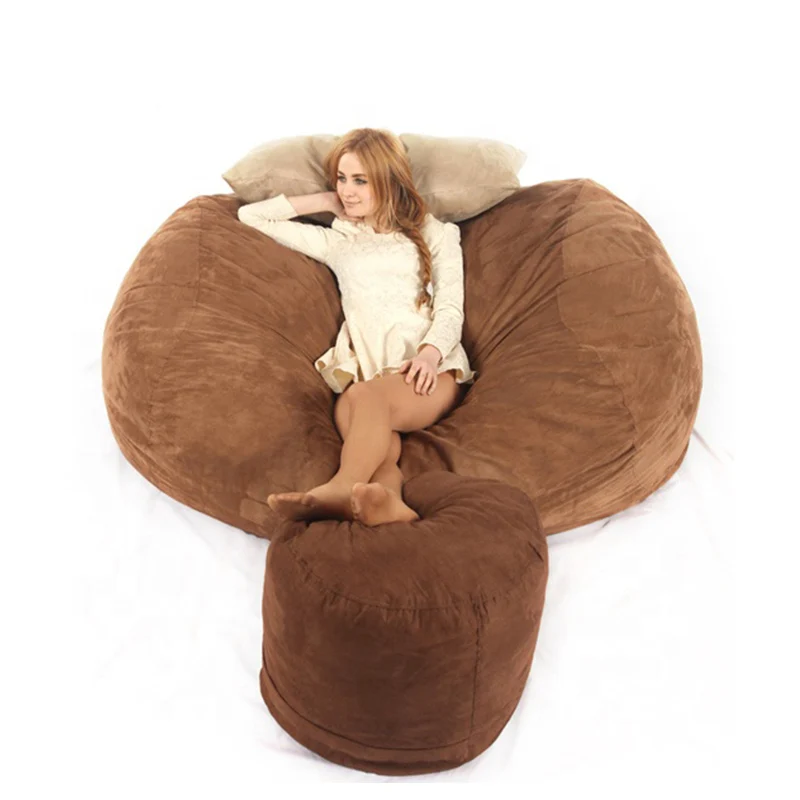 

6PO unfilled Huge microsuede bean bag cover furniture,Giant soft bean bag comfy sac dropship