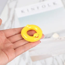 High Quality 1/12 Doll House Miniature kawaii Resin Duck Design Swim Rings Swimming Laps Lifebelt Bathroom