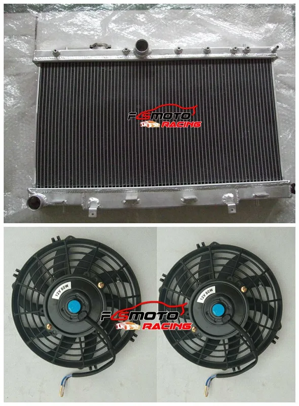 Car Intercooler Aluminum Cooling Radiator +Fans For SUBARU IMPREZA WRX GDA/GGA STI GDB/GGB EJ20 2002 2003 2004 2005 2006 2007