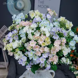 SunMade Luxury 3 Forks Jasmine Flower Branch Artificial Flowers Home Wedding Decor Flores Artificiales Fall Decoration