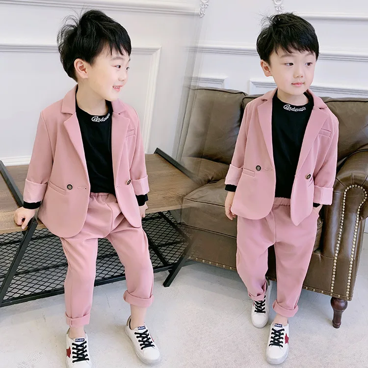 Boys Wedding Dress Jackets Pants 2Pcs Formal Suit Kids Birthday Party Clothing Set Flower Boys Brand Blazers Suits