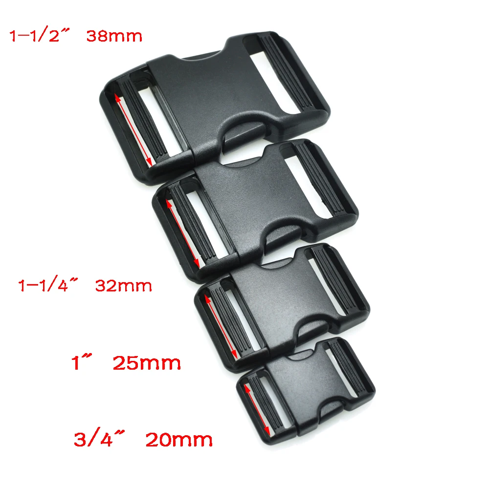 1pcs/lot 20mm 25mm 32mm 38mm Side Release Buckle Dual Adjustable Belts Tactical Backpack Straps Webbing Bag Parts Accessories