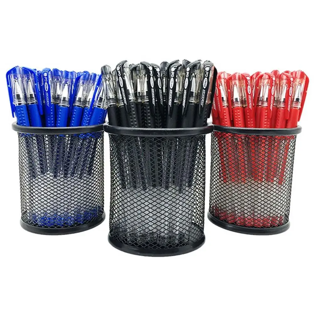 50 Pcs/Pack Economic Disposable Black & Blue & Red 0.5mm Gel Pen for School & Office & Home & Business & Writing