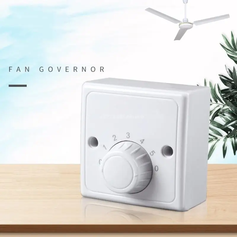 Universal Surface Mounted Ceiling Fan Speed Controller Fan Speed Control Switch Five-speed Electric Fan Switch Square Dropship