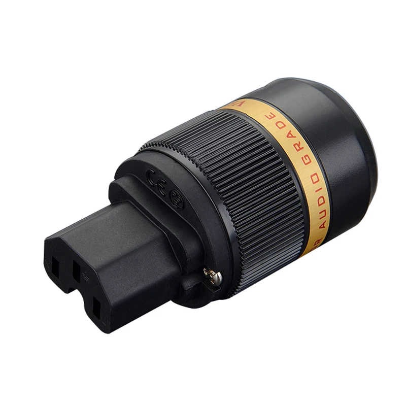 Viborg VE501R+VF501R Pure Copper Rhodium Plated Schuko EU Power Plug European Male connector+IEC Female Connector Plug