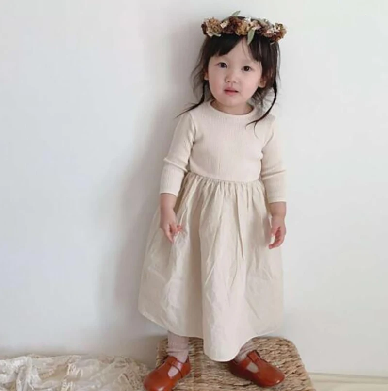 Kids A line Patchwork Long Dress For Girls image 4
