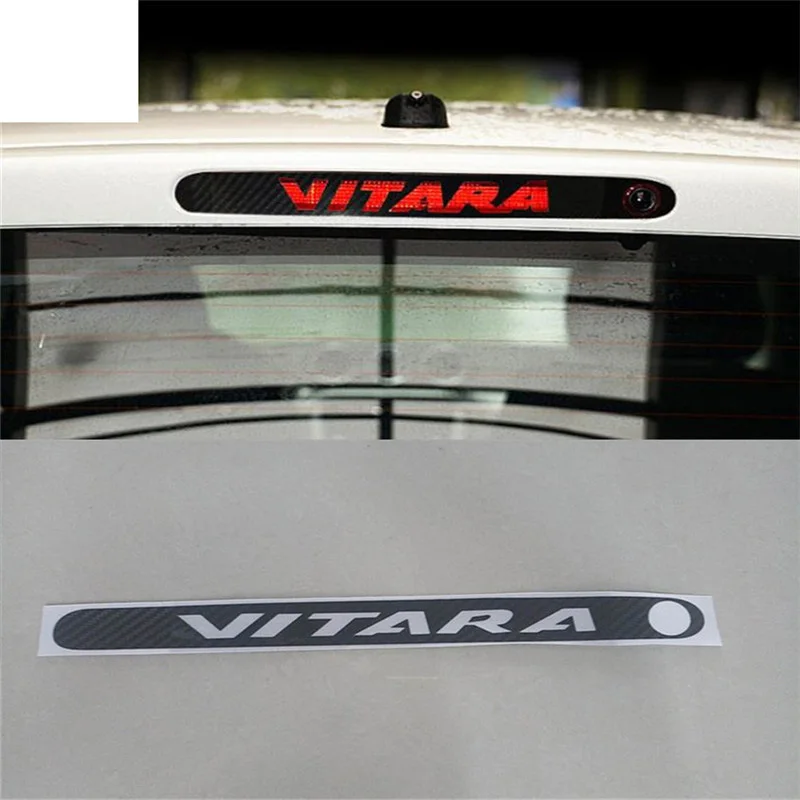 1PC Carbon Fiber Car Stickers OF High Mounted Stop Lamp High Brake Lights For 2016-2018 Suzuki Vitara