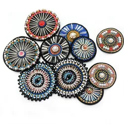 AHYONNIEX High Quality Round Beads Eye Patches Applique Sew On Beading Applique Clothes Shoes Bags Decoration Patch