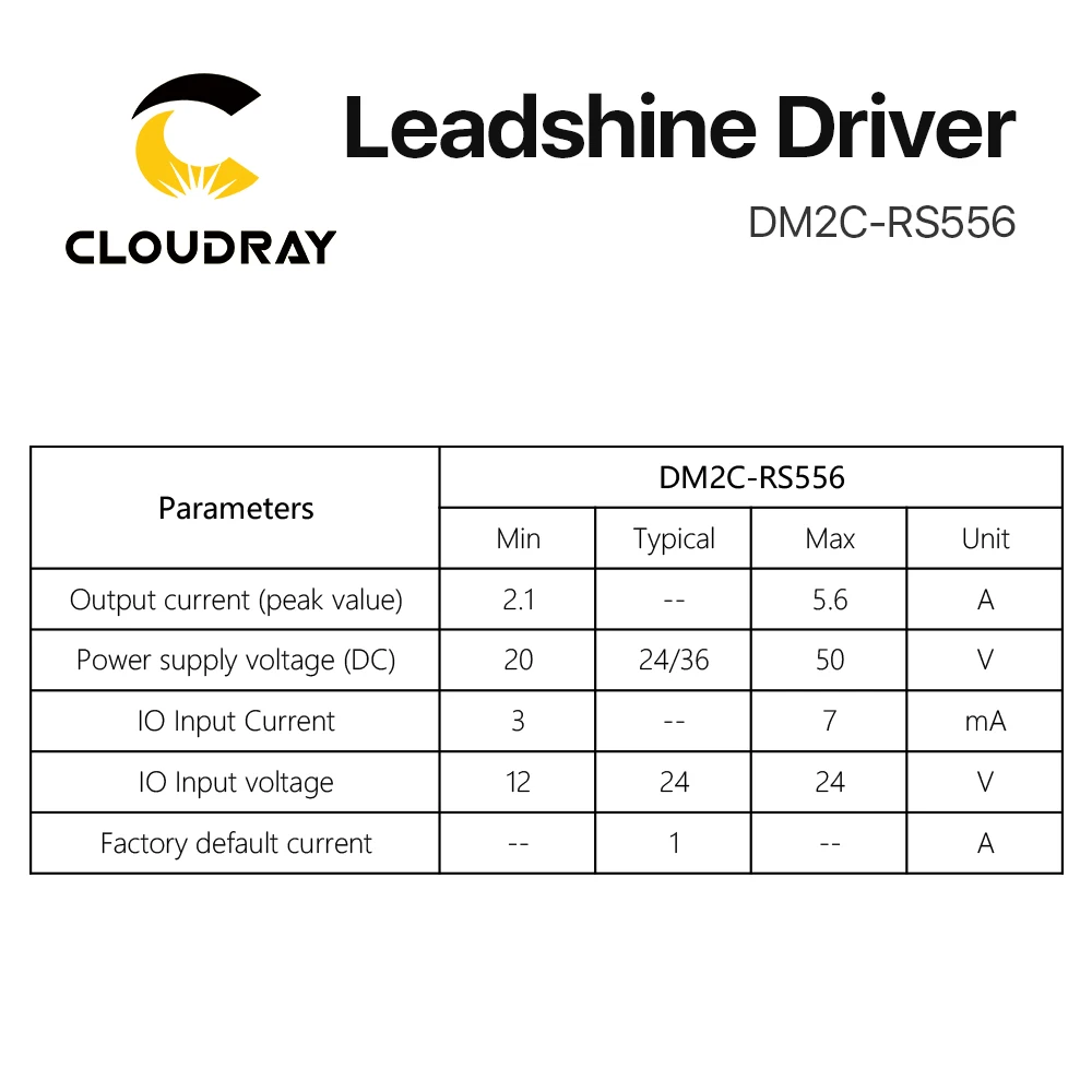 Leadshine DM2C-RS556 Open Loop Drive and Control Integrated 2.1-5.6A 20-50VDC Driver for Nema23/24 Stepper Motor