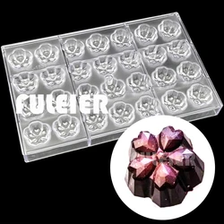Diamond Flower Sakura Polycarbonate Chocolate Candy Mold Baking Mould For Pastry Sweets Bonbon Cake Confectionery Tool Bakeware