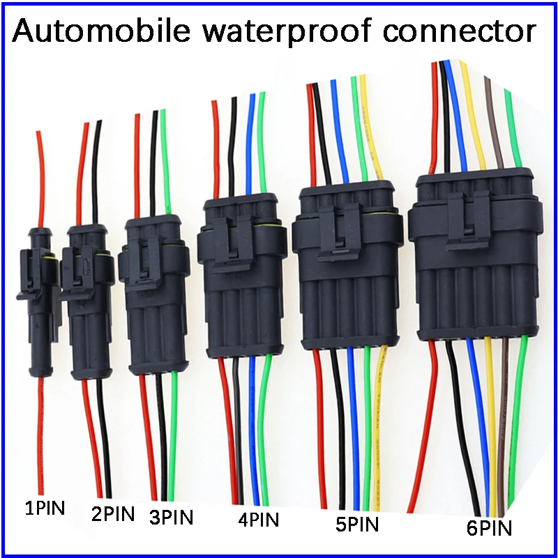 1set AMP 1/2/3/4/5/6 Pin Way Wire harness for Car Motorcycle Waterproof Electrical Auto Connector Male Female Car Plug Connector