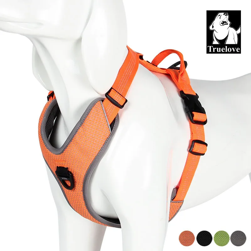 Truelove Padded Reflective Dog Pet Harness Small Large Soft Walk Adjustable With Handle For Seat Belt Pet Supplies Dropshipping