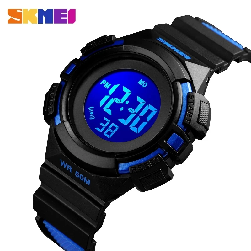 Simple PU Band Sport Kids Watch Outdoor LED Digital Watches For Children Boys Girls Color Backlight Display Electronic Watch