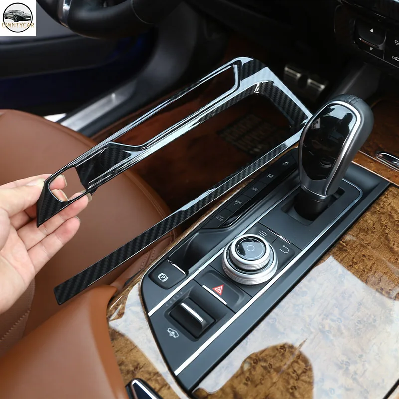 Plastic Carbon Fiber Style Gear Shift Frame Cover Trim for Left hand drive Newest For Maserati Levante 2016-2018 Car-Styling