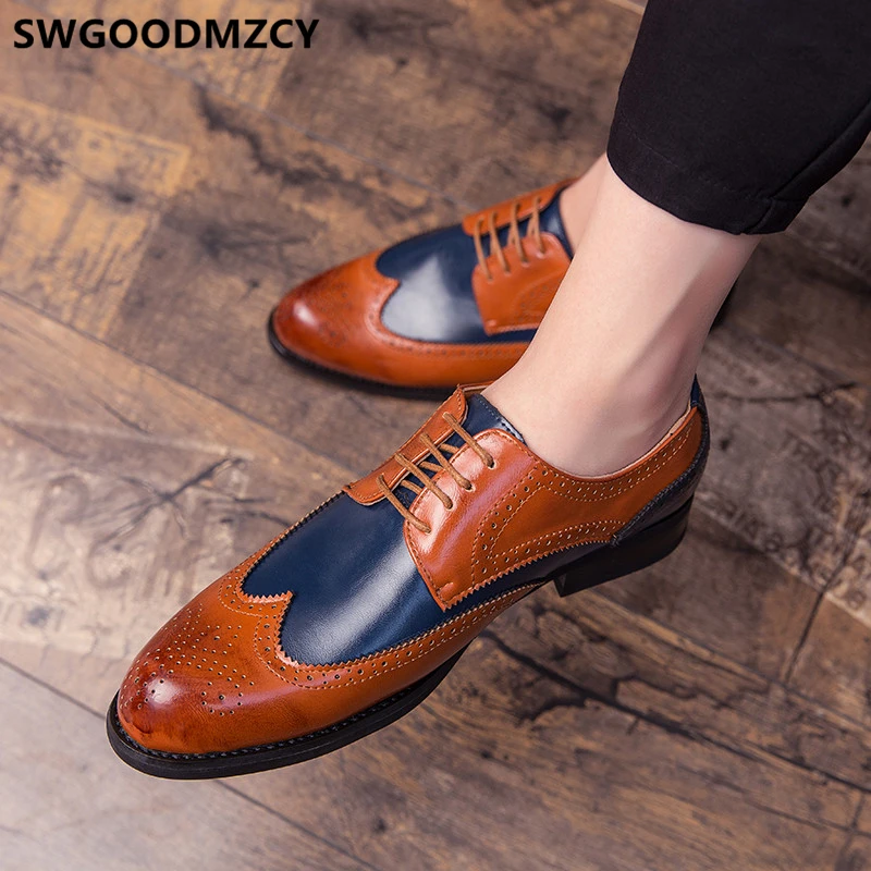 Formal Shoes Men Classic Brogue Shoes Men Formal Coiffeur Evening Dress Luxury Brand Wedding Shoes Men Elegant Leather Dress