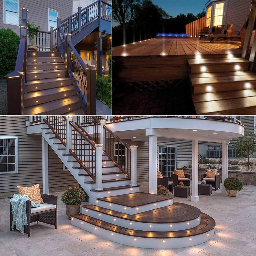 1W Recessed Led Stair Light 12V Outdoor Underground Lamp Garden In Step Stairway Aisle Lamps Waterproof Staircase Sconce Lights