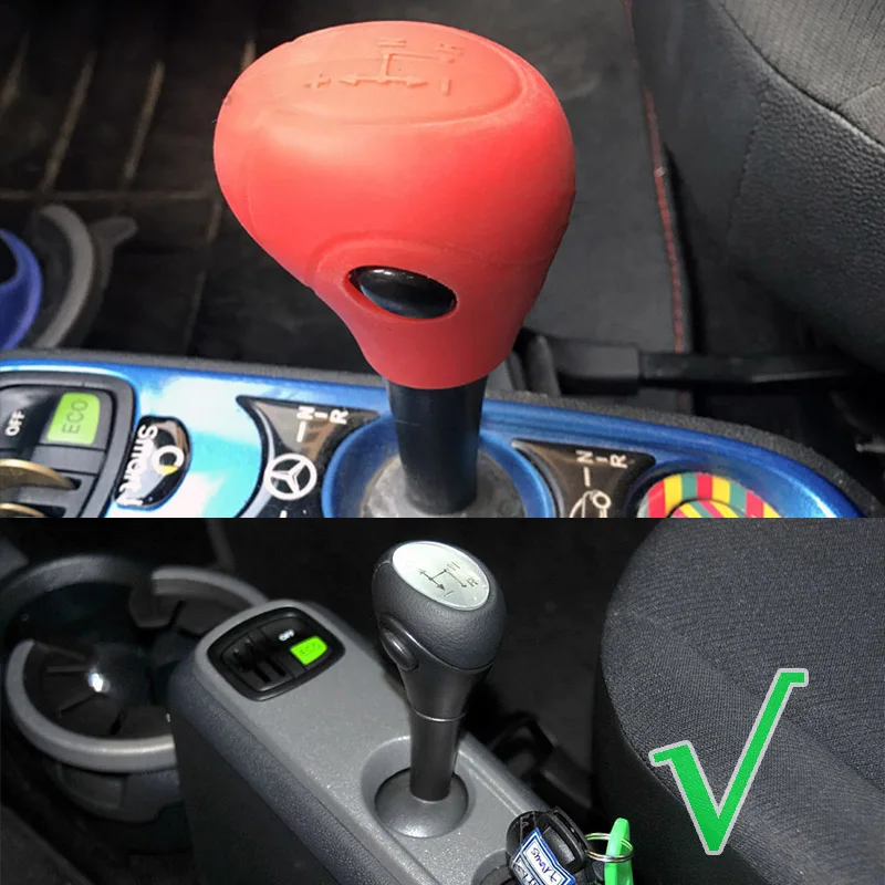 Car Gear Shift Collar Knob Cover For Smart Fortwo Forfour Cabrio Roadster 450 451 452 Series Silicone Gear Head Case Sleeve