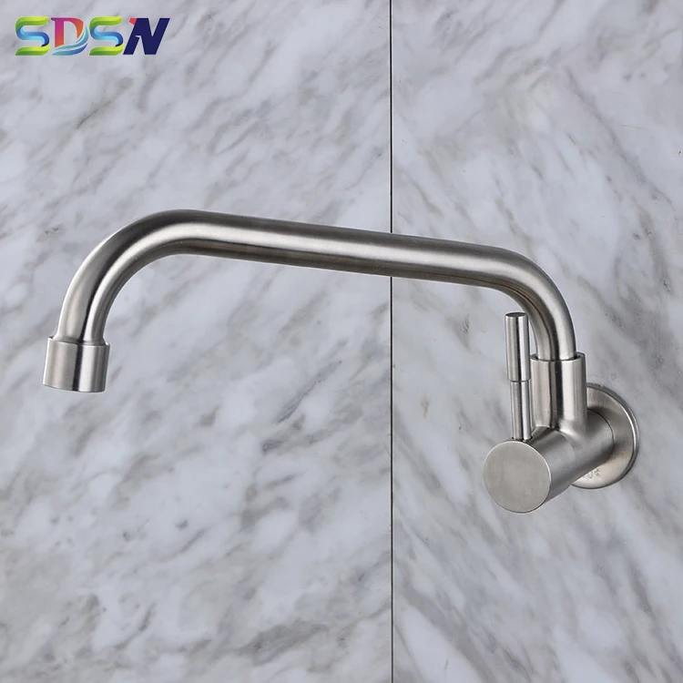 

Single Cold Kitchen Faucets SDSN 304 Stainless Steel Cold Kitchen Sink Mixer Tap Inwall Mounted Single Cold Kitchen Mixer Faucet