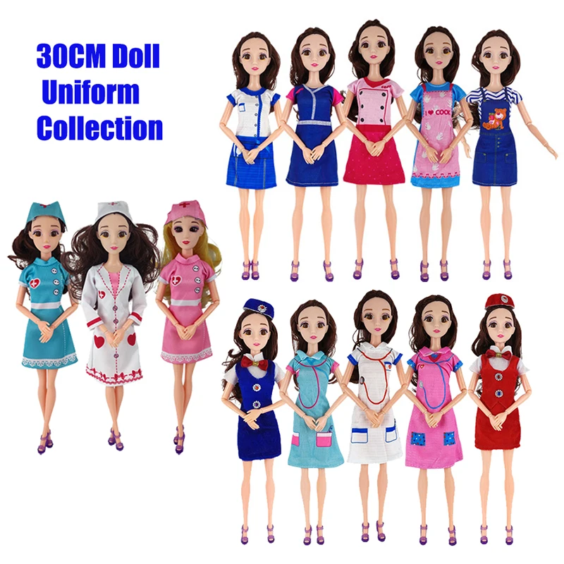 Fashion Clothes Stewardess Staff Chef Series Uniforms For 1/6 BJD 30 CM Doll Clothes For Barbie Girl Toys