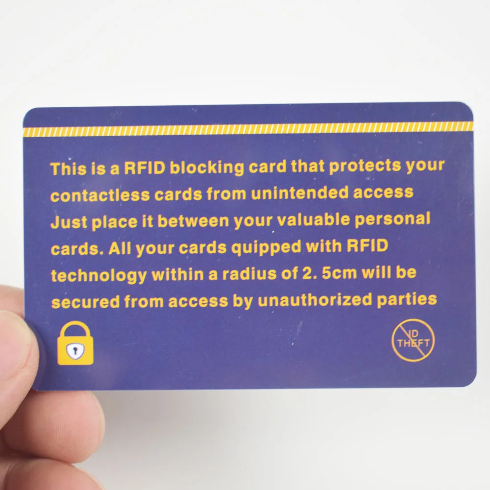 RFID Blocking NFC Signals Shield Credit Card Secure Passport Protector