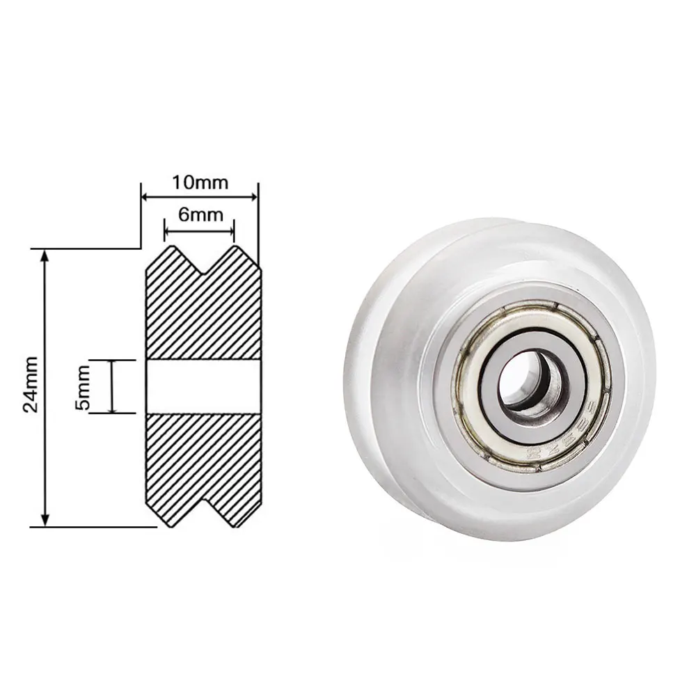 Simax3d rodas de policarbonato para impressora 3d, rolamento linear para roda em v transparente com rolamento para creality convés/10s s4/s5 ender 3 pro