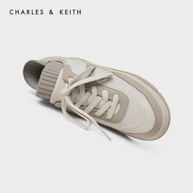 CHARLES & KEITH มาใหม่สำหรับฤดูใบไม้ร่วง2020CK1-70900233Women Lace-Up รองเท้าผ้าใบ