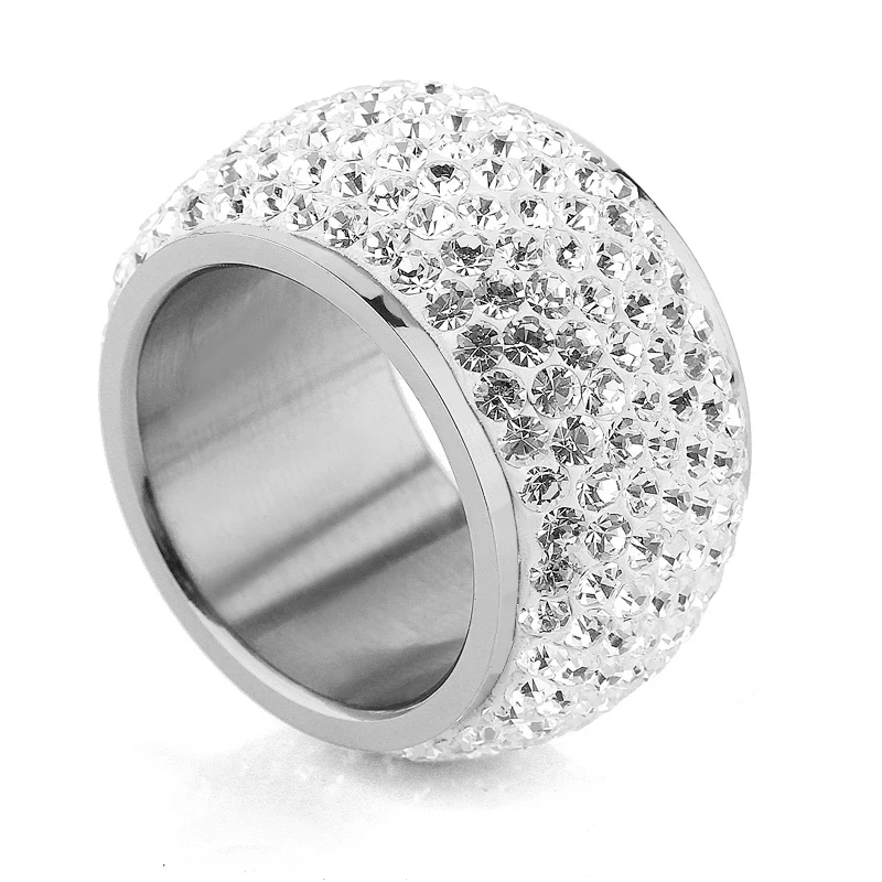 High Quality Wedding Ring Rose Gold-Color Stainless Steel With Austrian Crystals Rings For Women Wedding Jewelry image 6