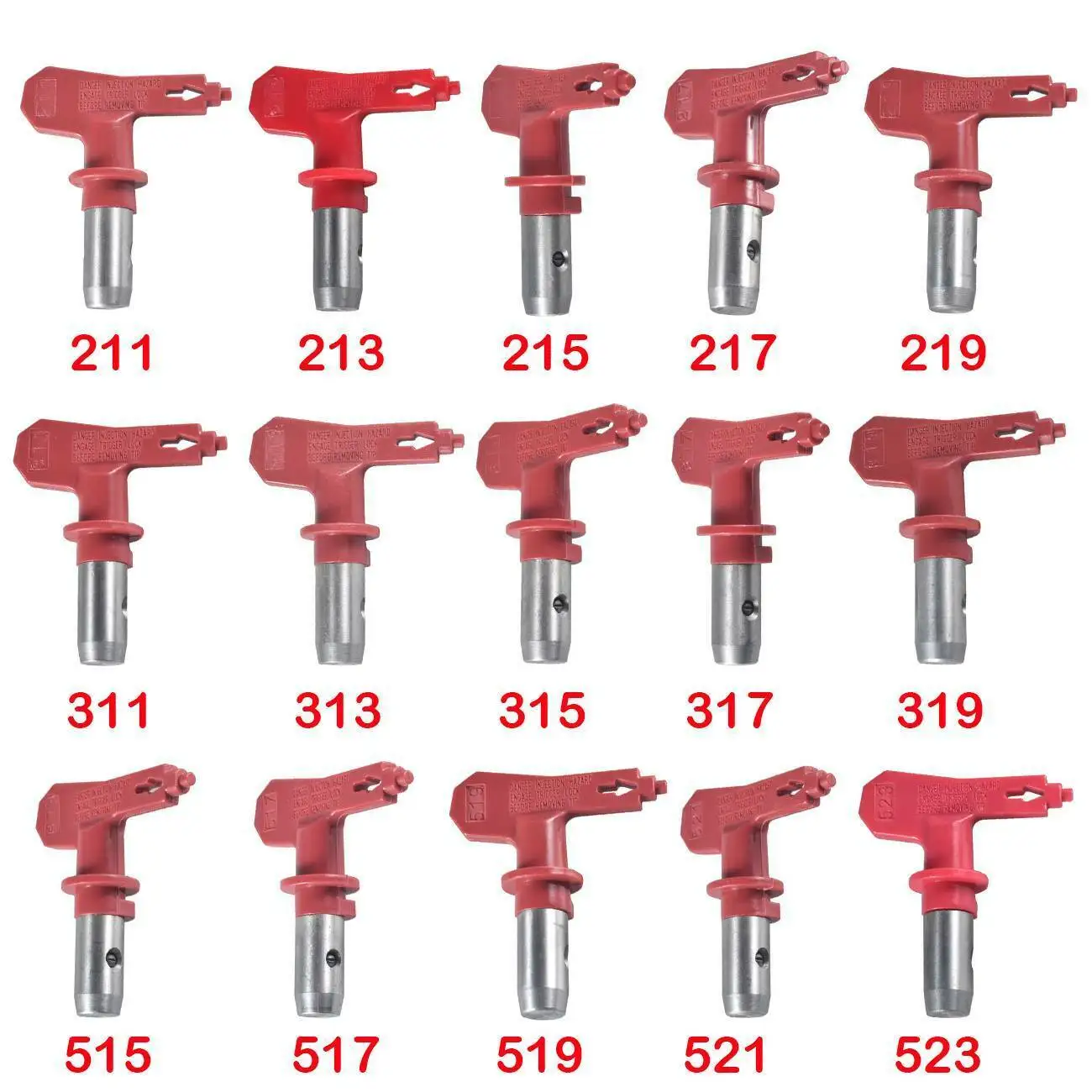 Red 211/311/313/315/515/517 Airless Spray Gun Tips For Titan/Wagner Paint Sprayer Nozzle 2/3/4/5/6 Series