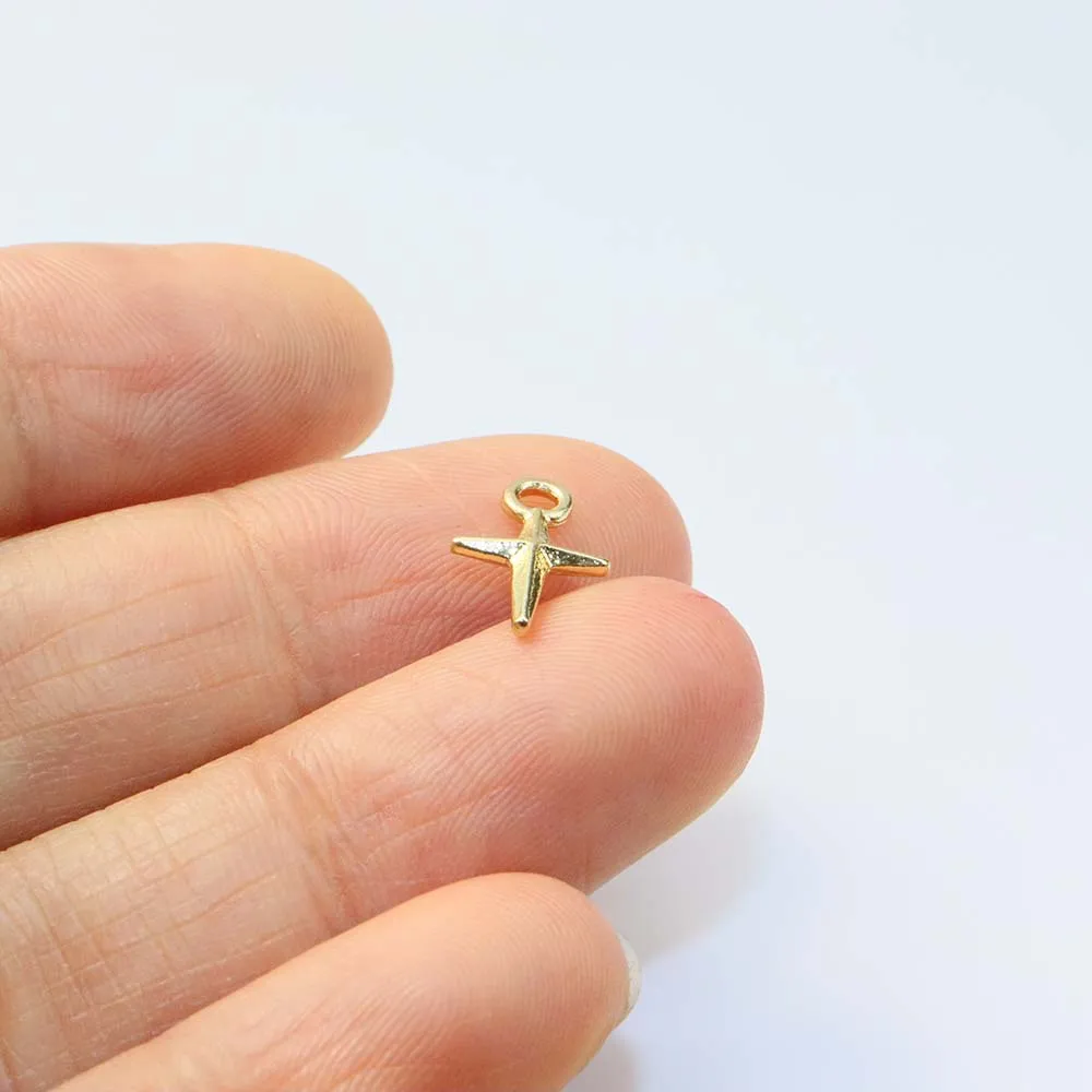Eruifa 20pcs 8*10mm Star Plated Zinc Alloy Charms Pendant Jewelry DIY Necklace Bracelet Earrings 2 Colors