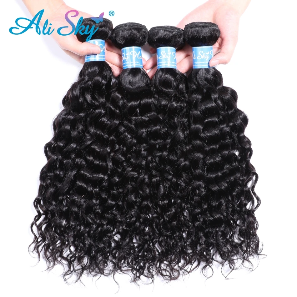 Alisky Haar Wasser Welle Bundles Brasilianische Haar Natürlichen Weben Bundles Haar Extensions Menschliches Haar Bundles Für Schwarze Frauen 1/3/4 PC