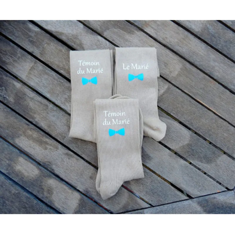 New style color men Socks custom Combed wedding party socks for Groomsman Groom Best Man witness Dress Socks Letter Long Socks