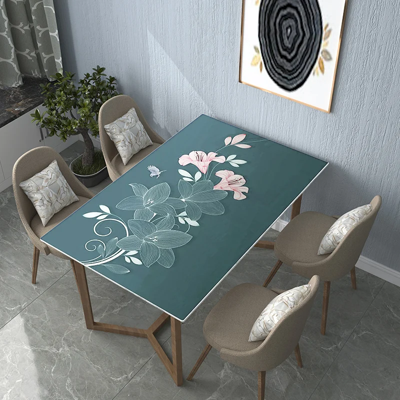 

2020 Creative Luxury PVC Table Cloths Not Transparent Table Covers Home Textiles Soft Glass Crystal Board Mats Pads Almofada Dec