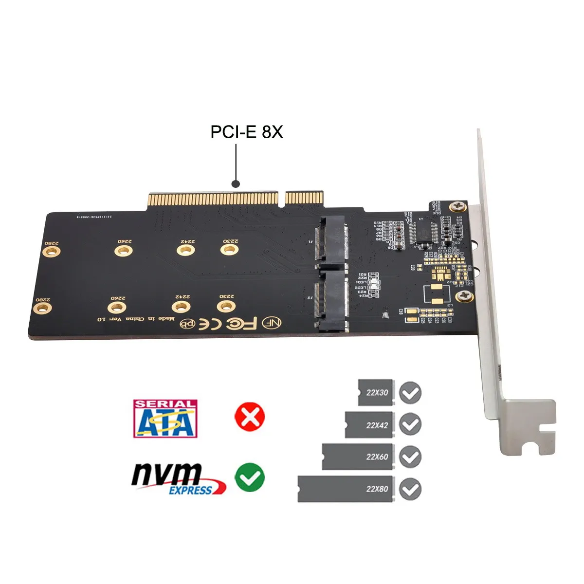 CYSM Chenyang Dual 2X NVME M.2 AHCI to PCIE Express 3.0 Gen3 X8 X16 Raid Card VROC Raid0 Hyper Adapter