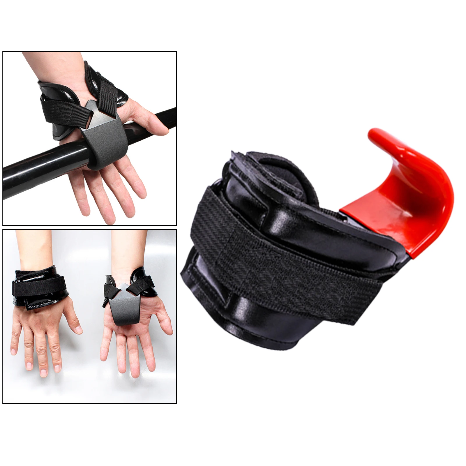 2 PCS Adjustable Steel Hook Grips Straps Weight Lifting Strength Training Gym Fitness Wrist Support Lift Straps Pull-up Hook