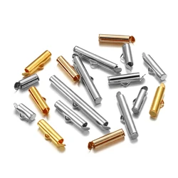 30-50Pcs Crimp End Beads Perline Far Scorrere Su End Chiusura Fibbie Tubi Cursore End Caps Connettori Per Il FAI DA TE monili Che Fanno Gli Accessori
