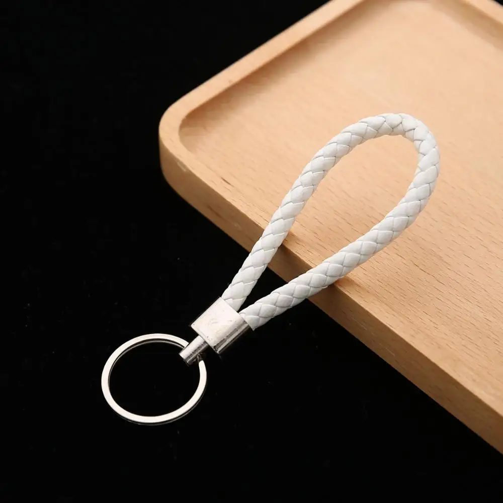 50pcs Colorful PU Leather Braided Keychains