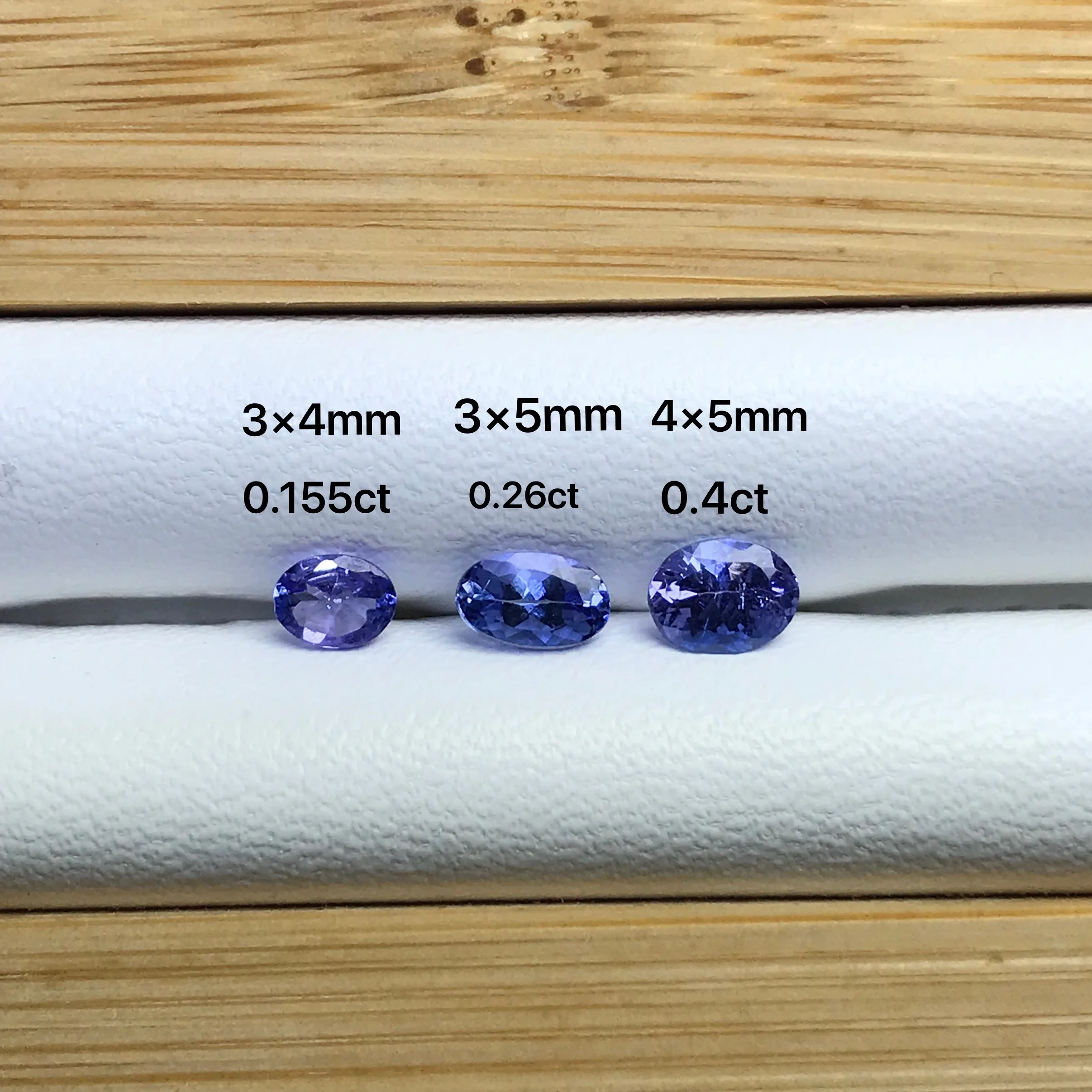 Natural Tanzanite bare stone ring surface single grain specifications: 3x4mm, 3x5mm, 4x5mm