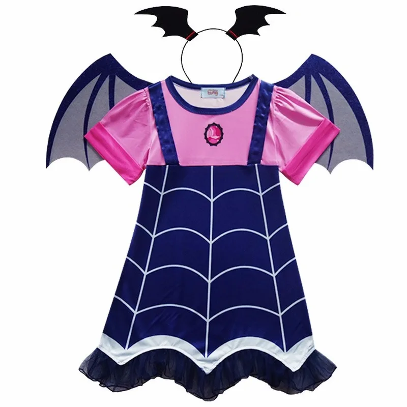 Trajes de halloween para meninas crianças vampirina vestido de natal vestido de princesa traje para a menina roupas de halloween traje cosplay