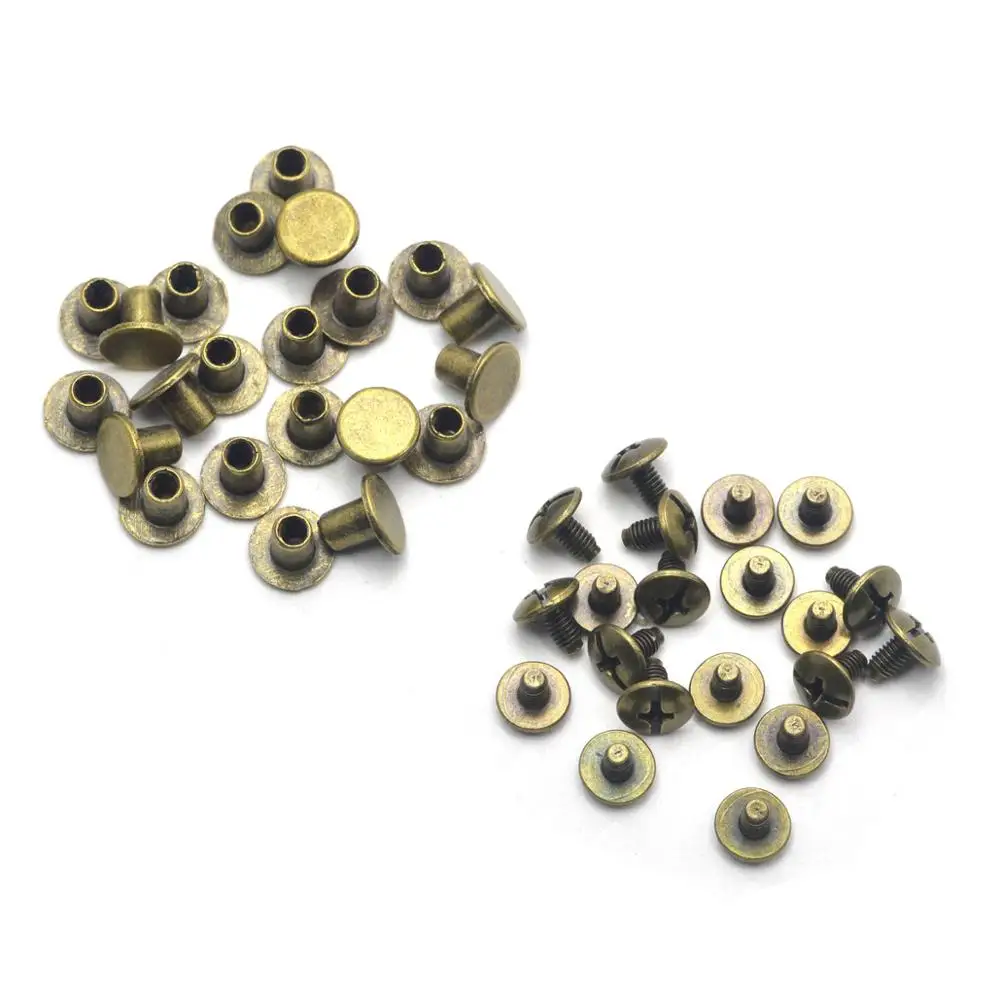 KALASO 20Sets Diameter 8.3mm/10mm Leathercraft Accessories Rivet Craft DIY Screws Fastening Studs Belt Decor