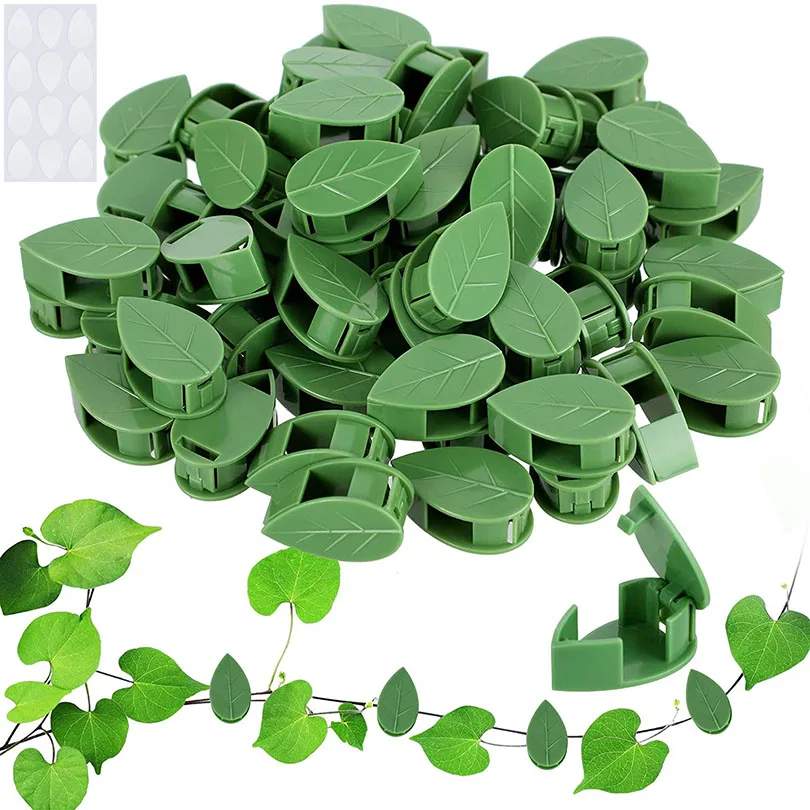 10-100x Invisible Plant Climbing Wall Fixture Clips Acrylic Sticker Self-Adhesive Hook Plant Vine Traction Holder Indoor Outdoor