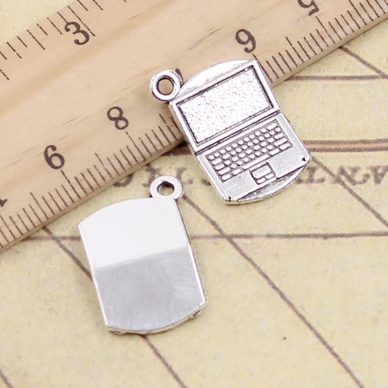 10 sztuk Charms komputer Laptop 21x13mm tybetański brąz srebrny kolor zawieszki antyczna biżuteria Making DIY Handmade Craft