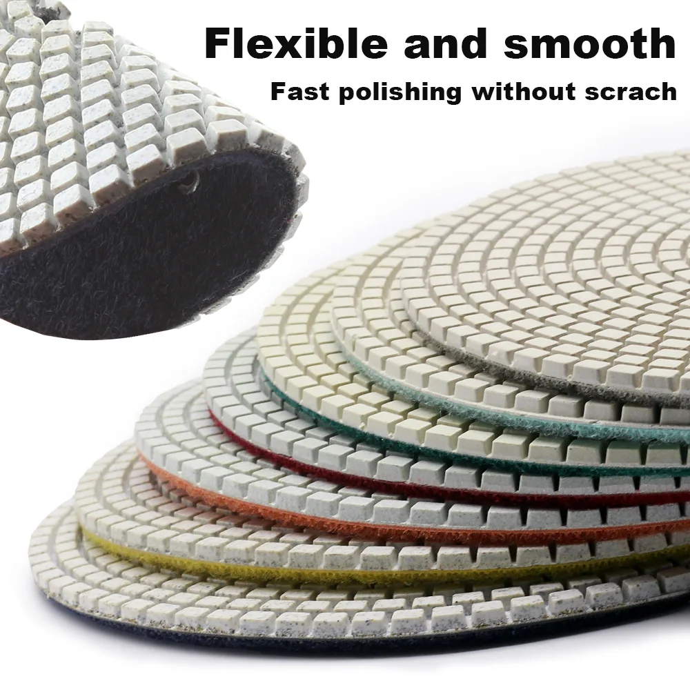 Miễn phí vận chuyển 7 inch kim cương đánh bóng pads 180 mét 7 cái/bộ khô và ướt đánh bóng cho đá granite đá cẩm thạch