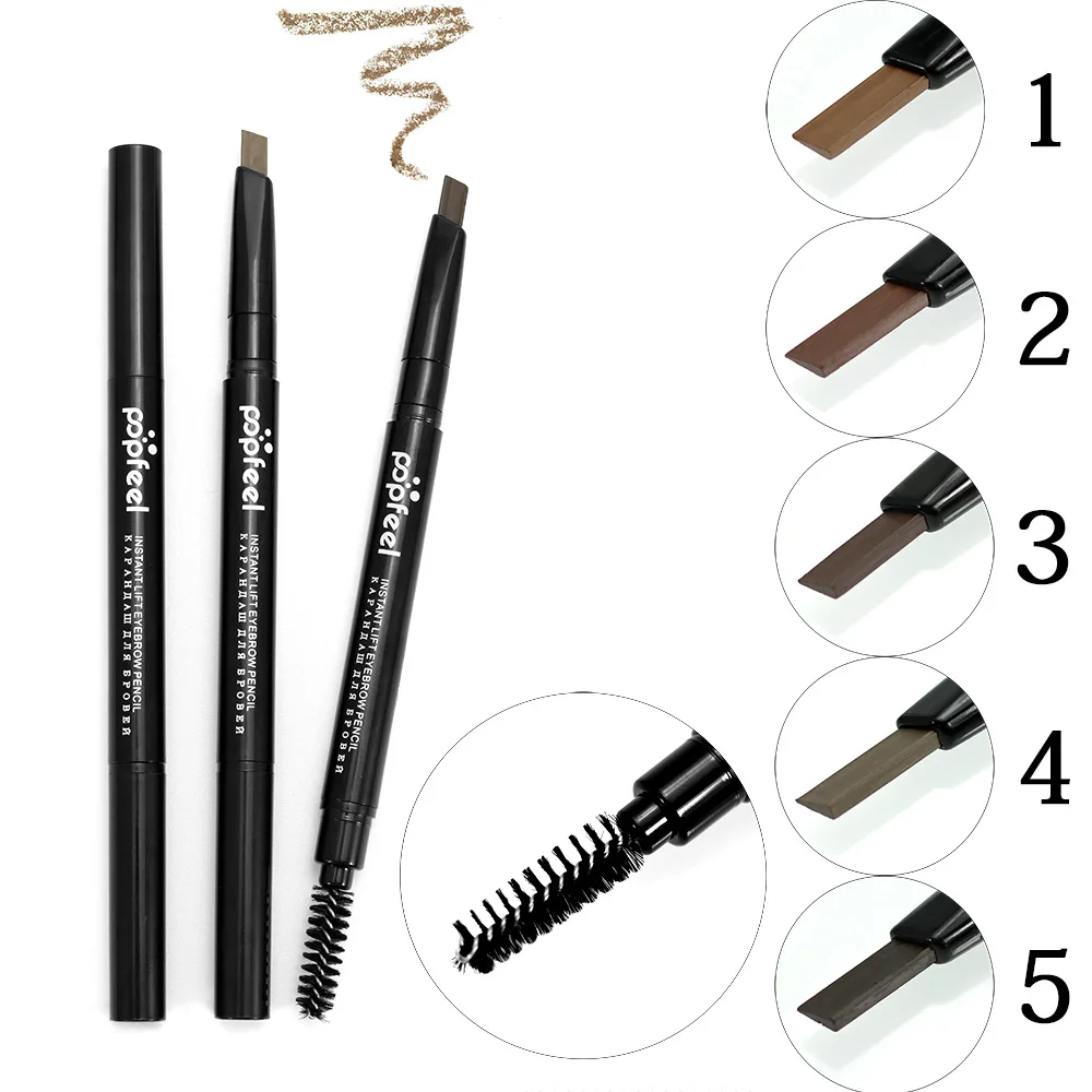 Double head automatic eyebrow pencil genuine waterproof anti sweat non-dizzy lasting makeup thrush powder eyebrow brush makeup7g