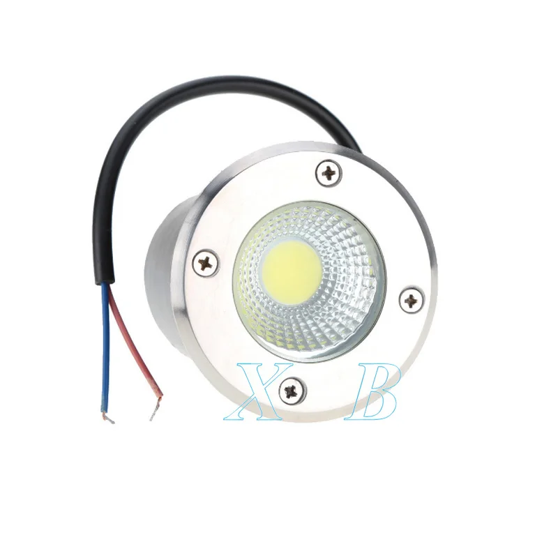 Lampu bawah tanah LED, lampu lantai COB 3W 5W 10W, lampu sorot tanah luar ruangan lanskap taman jalan setapak 85-265V DC12V IP68